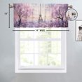 thumbnail image 4 of Rustic Paris Kitchen Window Curtain Valance Purple Lavender Eiffel Tower Floral Flower Birds Window Treatment Valance Curtains for Bathroom 54 by 18 in, 1 Panel, 4 of 6
