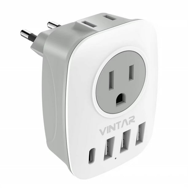 VINTAR European Plug Adapter, International Travel Power Plug, Euro