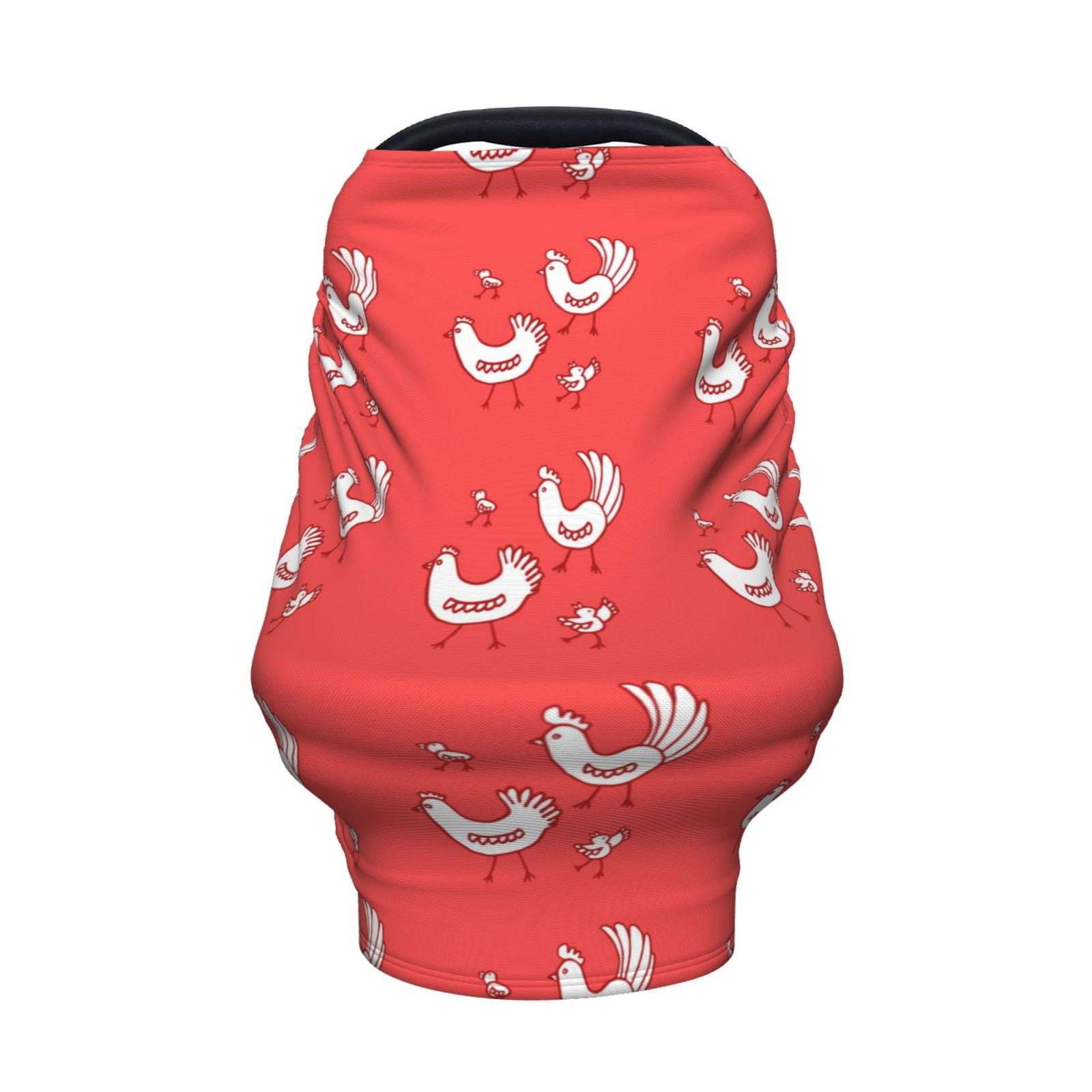 Fotbe Cartoon Rooster Pattern Car Seat Covers for Babies, Nursing Breastfeeding Cover Infant Carseat Canopy, Soft Stretchy Carrier Cover