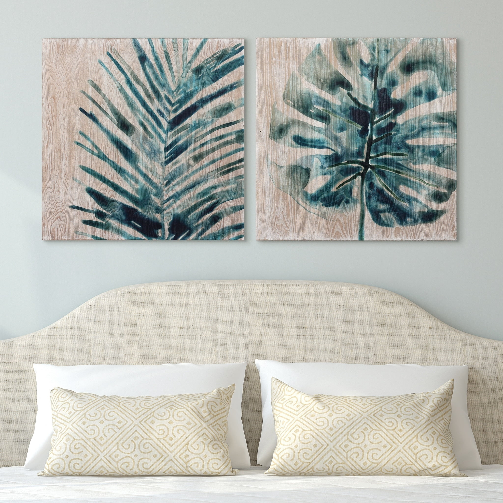 Empire Art Tropical Plants Painting, Set of 2