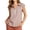 Coffee, variant on Womens Striped Blouses Collared Zip Front Sleeveless Top Loose Breathable Comfy Office Fashion Shirts