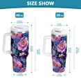 thumbnail image 6 of Yayeee 30oz Stainless Steel Tumbler with Straw and Handle Double-Wall Insulated Travel Water Bottle, Colorful Art Flowers, 6 of 8
