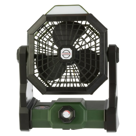 Camping Fan with Tent Light - Rechargeable 5400mAh Lithium Battery Operated Portable Fan - Camping Essentials for Tenting by Wakeman Outdoors (Green)