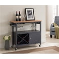 thumbnail image 1 of Solid Wood & Wood Veneer Kitchen Cart - Grey & Natural, 1 of 1