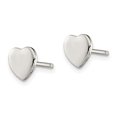 thumbnail image 4 of Auriga Fine Jewelry 925 Sterling Silver Rh-plated Heart Stud Earrings (L- 7mm, W- 8mm) for Women, 4 of 5