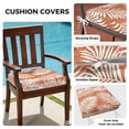 thumbnail image 3 of Outdoor Patio Cushion Covers 4 Pack Orange Palm Leaf Patio Chair Cushion Covers with Ties and Zipper Waterproof Outdoor Seat Cushion Covers for Patio Furniture 24"x24", 3 of 9