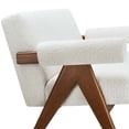 thumbnail image 6 of Loveseat Sofa Couch, Ivory White, Fabric, Wood, Living Kitchen Cafe Bistro Hospitality Restaurant, Modern Contemporary HB36209, 6 of 9