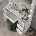 thumbnail image 4 of Boahaus Freya Lighted Makeup Vanity with Bluetooth Speakers, 7 Drawers, Charging Station, 4 of 9