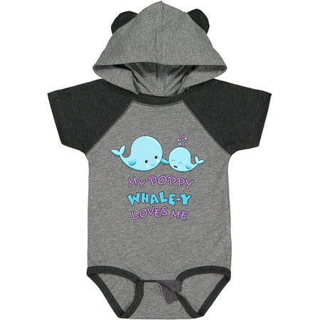 

Inktastic My Poppy Whale-y Loves Me Gift Baby Boy or Baby Girl Bodysuit