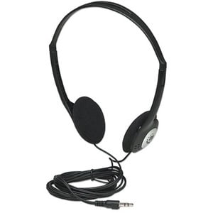 Manhattan On-Ear Wired Stereo Headphone - Long 6ft Cable, Single 3.5mm Plug, Lightweight, Adjustable Headband–for Walkman, CD Player, Computer -177481