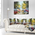 thumbnail image 3 of Designart Summer Forest with Flowers - Landscape Printed Throw Pillow - 18x18, 3 of 5
