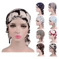 thumbnail image 3 of Mode Imprimé Femmes Musulmanes Élastique Turban Coton Chapeau Tête Wrap Chimio Cap, 3 of 10