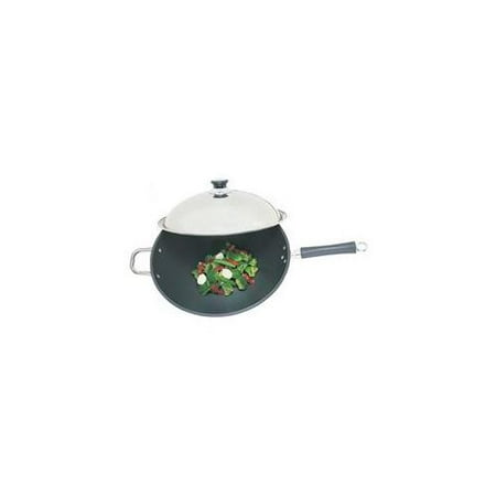 Fire Magic 3572 Fire Magic Wok 15 inch Hard Anodized with Stainless Steel Cover