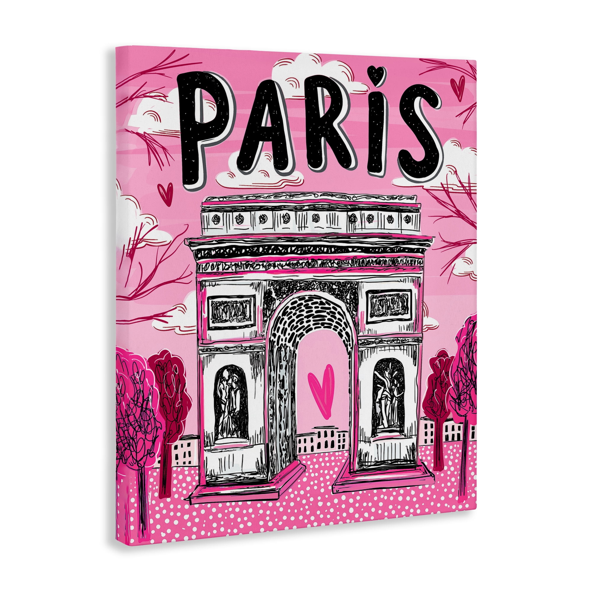 Stupell Industries Romantic Paris Arc de Triomphe Canvas Wall Art, design by Jess Stempel