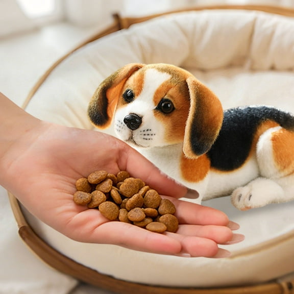 Taotanxi Simulated Cute Puppy Soft Plush Stuffed Animal Figure Toy, 6 Inch, Golden Brown