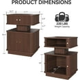 thumbnail image 2 of Night Stand, LED Nightstand, Modern Nightstand with Charging Station, Night Stand with 2 Drawers and Sliding Door, Curvy Edge, Small Bedside Table for Bedroom, Walnut, 2 of 9