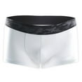 thumbnail image 1 of Men's Boxers Ultra-thin Breathable Ice Silk Seamless Boxershorts (White) - Size XL, 1 of 7