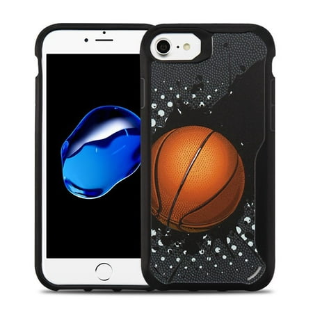 Apple iPhone 8, Apple iPhone 7 Phone Case Ultra Slim Hybrid Shockproof Armor Impact Rubber Hard Soft Protective Rugged Case Cover Slam Dunk Basketball Phone Case for Apple iPhone 8 / iPhone