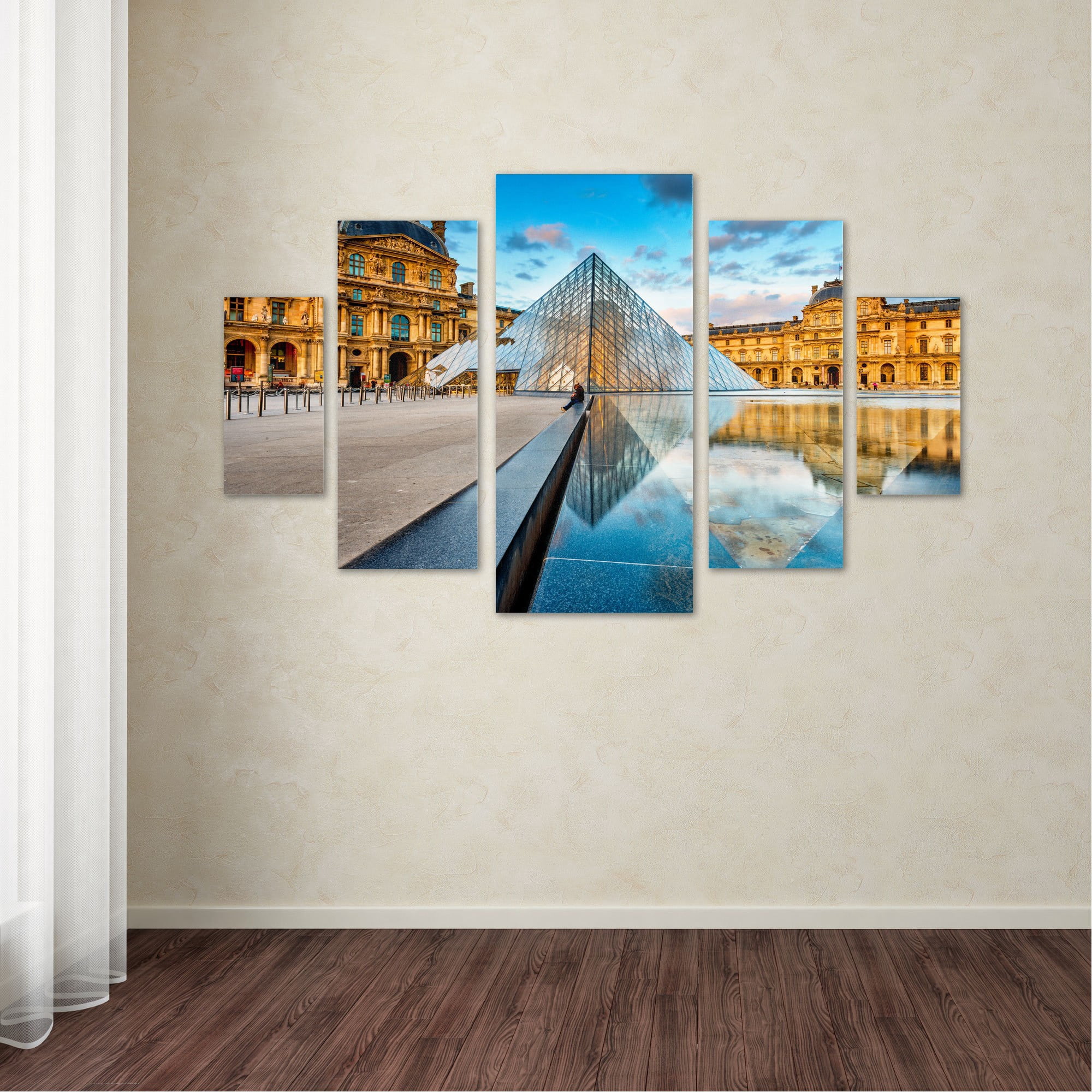Trademark Fine Art "Louvre" Canvas Art by Mathieu Rivrin, 5-Panel Art Set