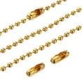 thumbnail image 1 of Uxcell 2.4mmx10cm Beaded Ball Chain, 150pcs Stainless Steel Pull Chain Extension with Connectors, Gold Tone, 1 of 6
