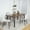 Table en Noyer / Tissu Lisse Beige, variante sur Ensemble de table à manger 5 pièces Homy Casa - Ensembles de salle à manger pour 4 personnes avec table en bois manufacturé et chaises d'appoint