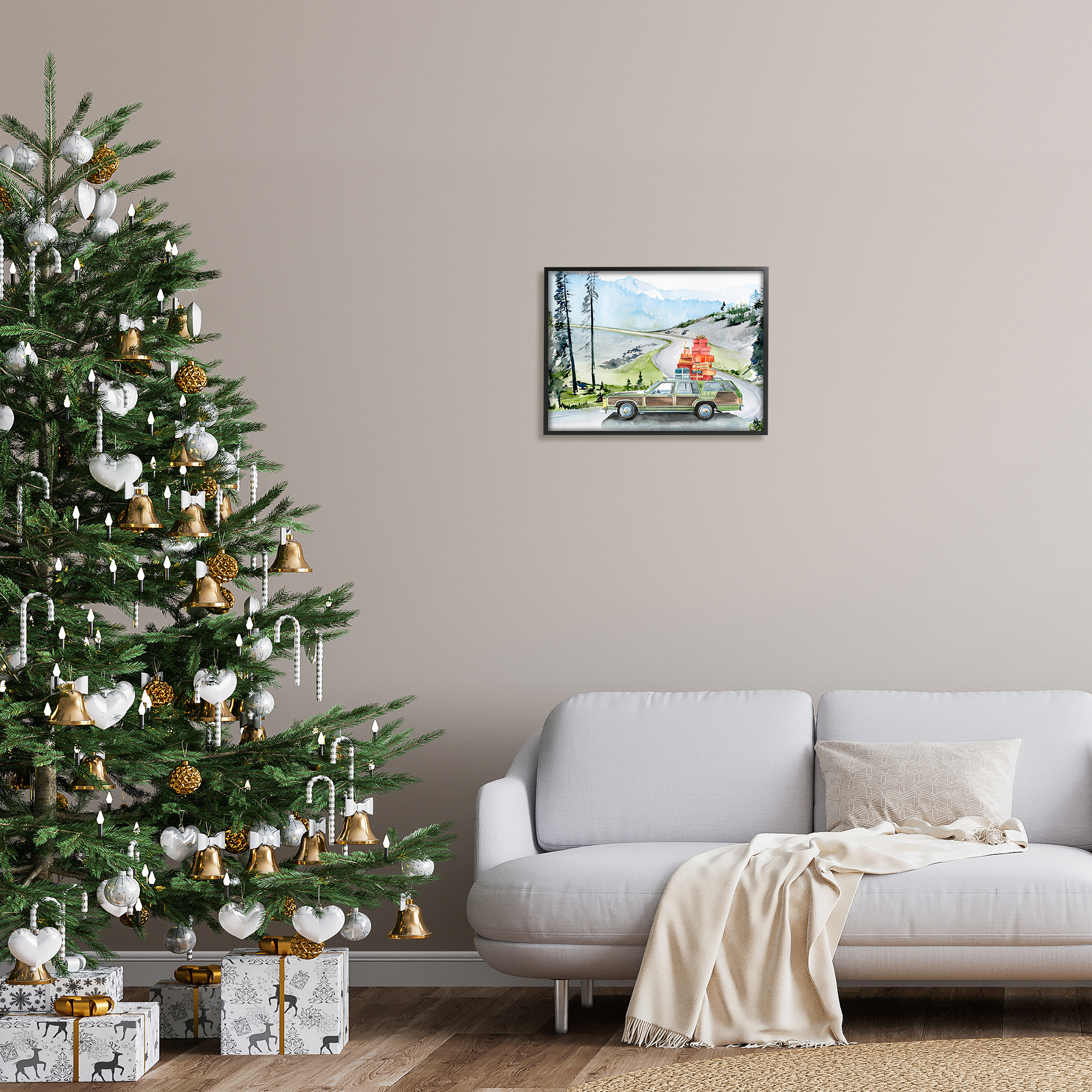 Stupell Industries Retro Station Wagon Rustic Christmas Travel Wrapped Presents, 20 x 16, Design by Jennifer Paxton ParkerÂ&nbsp;