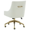 thumbnail image 5 of SAFAVIEH Couture Jakob Boucle Mid Back Adjustable Swivel Desk Chair, Ivory/Gold, 5 of 7