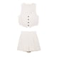 thumbnail image 3 of HH TRAF Conjunto de 2 piezas de moda para mujer, camiseta sin mangas con escote en V y un solo pecho + minipantalones cortos elegantes con cintura alta y bolsillo trasero con cremallera, 3 of 4