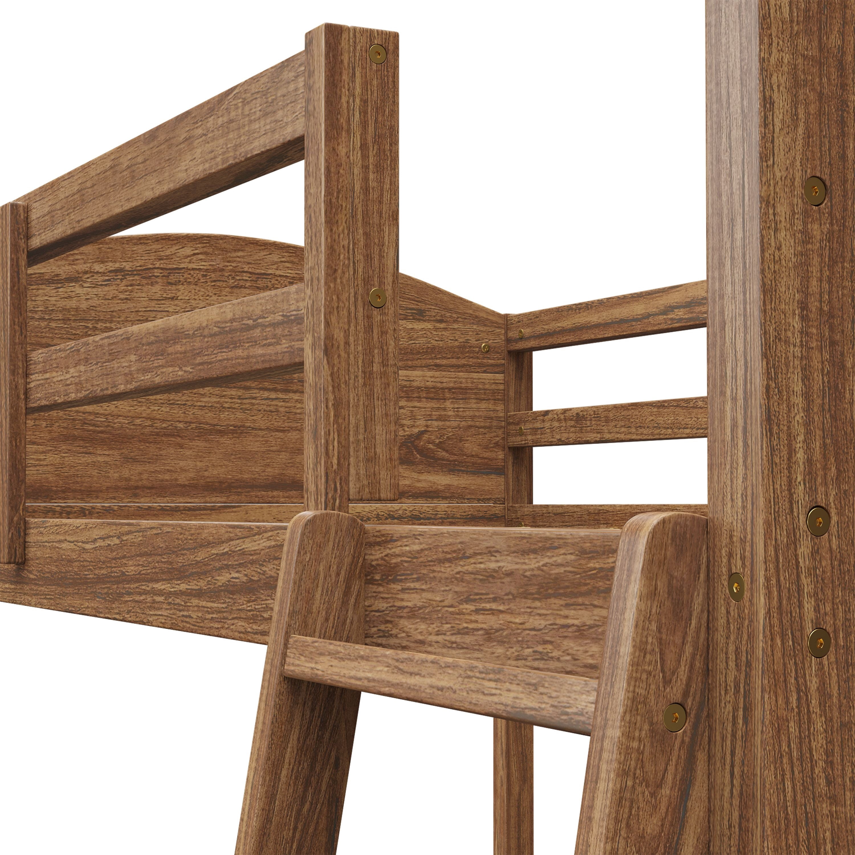 Mainstays Kids Twin Wood Loft Bed, Warm Walnut