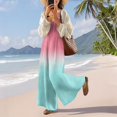thumbnail image 5 of Women's Summer Ombre Gradient Jumpsuit, Casual Wide Leg Bib Overalls with Pockets, Loose Fit Sleeveless Boho Rompers Long Pants, 5 of 7
