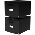 thumbnail image 1 of Storex One Drawer Mini File Cabinet with Lock, Legal/Letter, Black, 2-Pack, 1 of 7