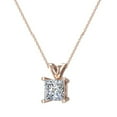 thumbnail image 3 of Princess Cut Diamond Pendant Necklace for Women 14K Rose Gold 0.42 CT (G, VS1), 3 of 4