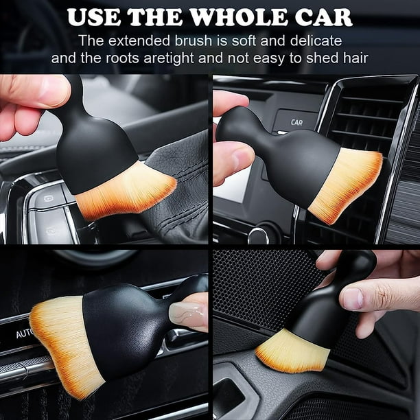 Soft Bristle Interior Detail Dust Brush For Car Dashboard, Screens & Vents - 4 Pack