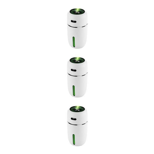 Wisewang USB Air Humidifier with LED Car Diffuser Essential Oil Ultrasonic Mist Sprayer Electric Two Modes Evaporative Purifier White 3Set