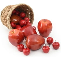 HUIANER 20Pcs Mini Artificial Apples, 5Pcs large Lifelike Red Apples Home House for Still Life Kitchen Decor(Red)