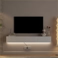 thumbnail image 6 of TV Furniture | Modern 69” Floating Wall-Mounted TV Stand with 16-Color LEDs | White | MDF, 6 of 8