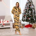 thumbnail image 2 of Adult Christmas Onesie Tiger Print Zipper One-Piece Pajamas Unisex with Pockets, 2 of 6