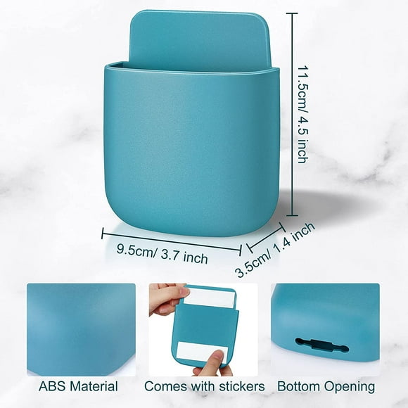 4 Pieces Remote Control Holder Wall Mount Self Adhesive Storage Box Adhesive Wall Mount Organizer Pen Holder for Wall for Home Office Remote Control Pencil Phone