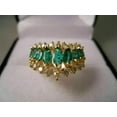 thumbnail image 3 of 2Ct Marquise Cut Lab-Created Green Emerald Women's Wedding Band Ring 14K Yellow Gold Plated, 3 of 4