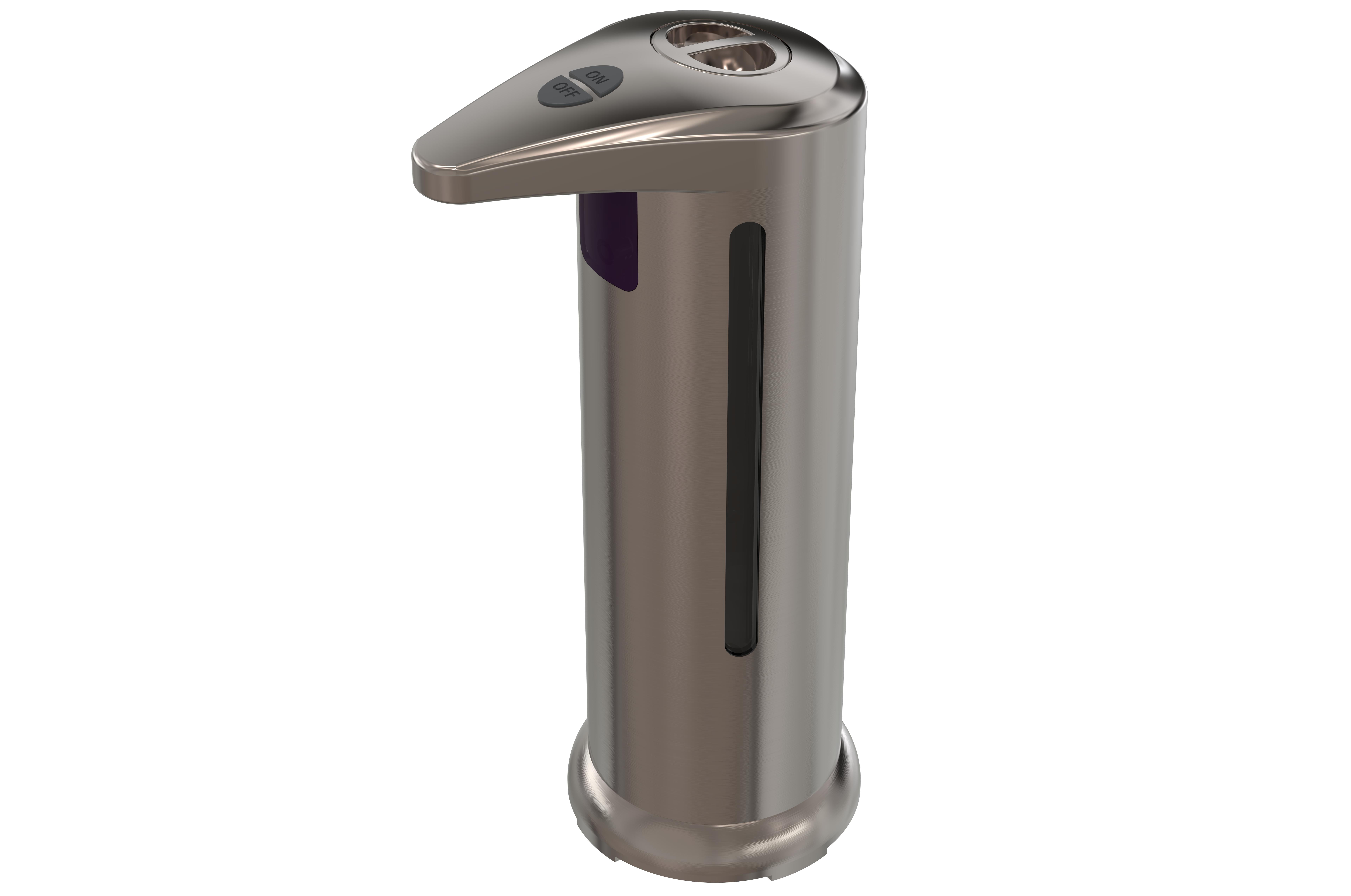 Better Homes & Gardens 10oz Auto Soap/Sanitizer Dispenser, Brushed Silver Stainless Steel