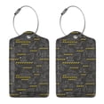 thumbnail image 3 of Naloa Retro Excavator Luggage Tag for Suitcase Leather Baggage Tag with Stainless Steel Loop Privacy Cover for Women Men Girls-1, 3 of 5