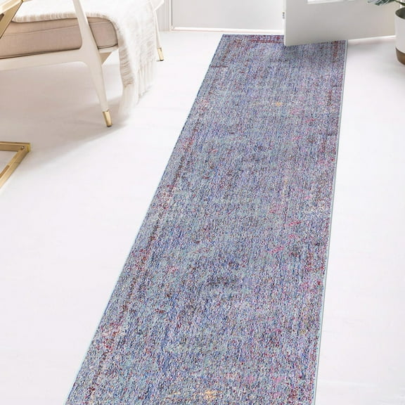 Unique Loom Austin Collection Area Rug - Lyrica (2' 7" x 9' 10" Runner Violet/Brown)
