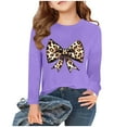 thumbnail image 2 of Babcutegg Toddler Girls Shirts Polyester&Spandex Long Sleeve Graphic Pattern Tops for Toddler Girls Purple 3 T, 2 of 4