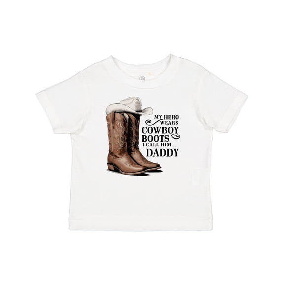 Inktastic My Hero Wears Cowboy Boots Boys or Girls Toddler T-Shirt