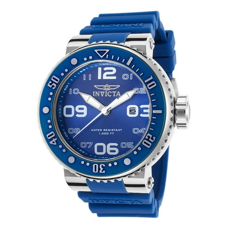 Invicta Men's Pro Diver Blue Silicone Band Steel Case Quartz Analog Watch 21519