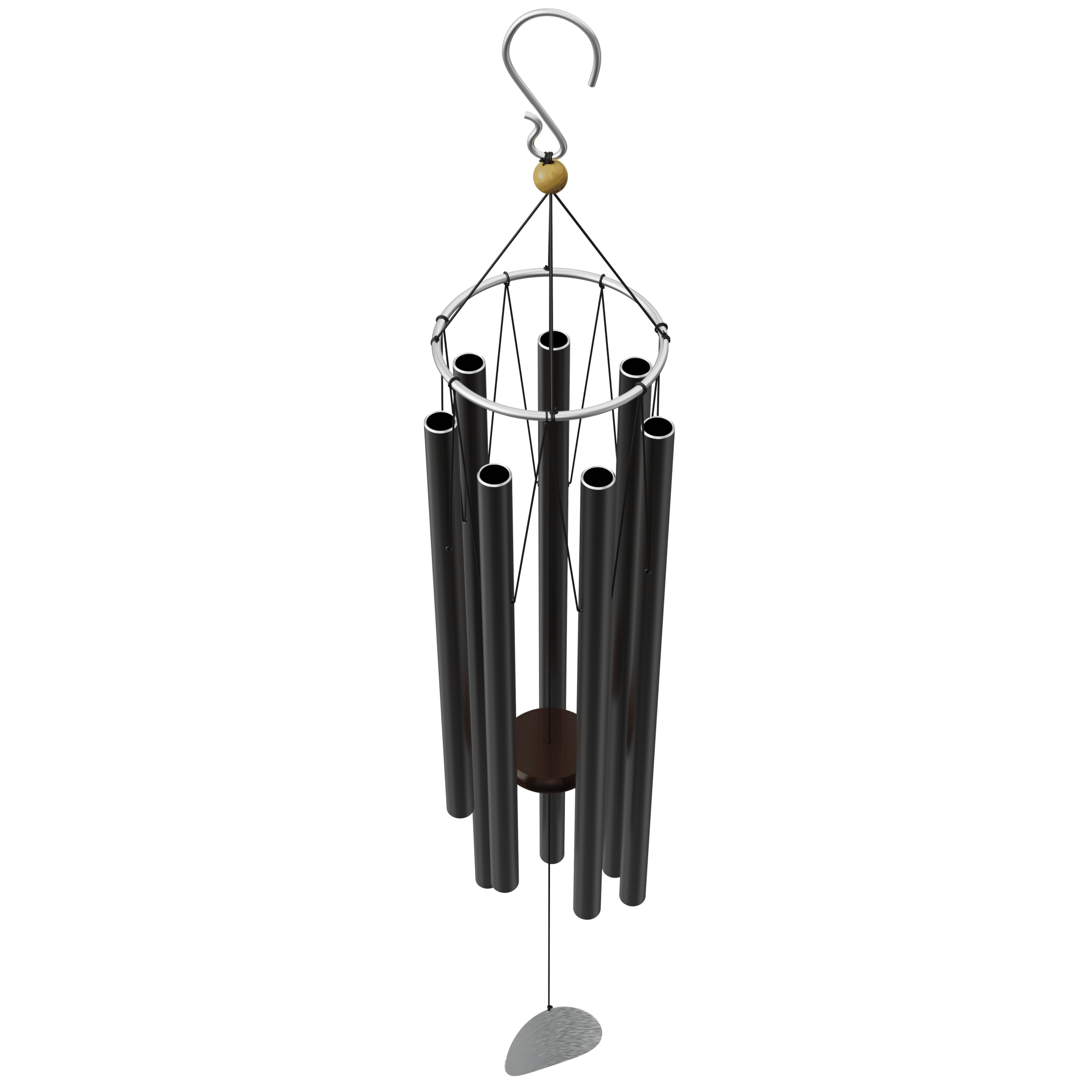 Solfeggio Wind Chimes 528hz Healing Tones Frequencies 44 inch Black