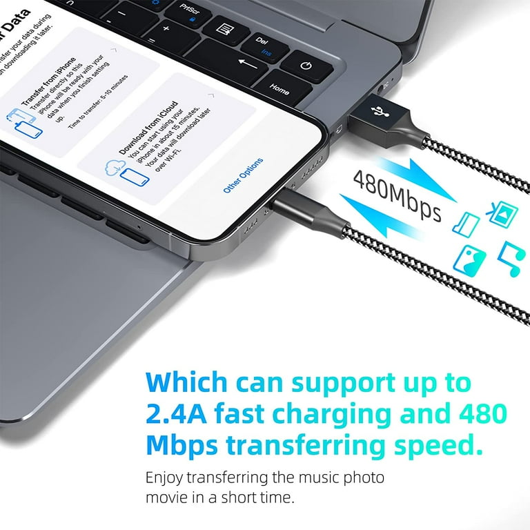 Bkayp Nylon Braided USB Cables 10ft Compatible with iPhone 14/13