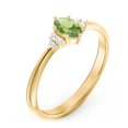 thumbnail image 3 of Birthstone Oval Ring with Shoulder Accents - Peridot (August), 3 of 5
