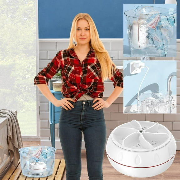 HOARBOEG Portable Washing Machine Mini Turbo Washer for Socks & Underwear, USB-Powered Travel Laundry for Dorm, Camping, Bucket/Sink Use