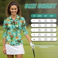 thumbnail image 7 of Uorisanigo Palm Tree Flower Womens Quick Dry Athletic Polo Shirts Comfortable Polyester Spandex Fabric Women's 3/4 Sleeve Golf Top with Zipper Relaxed Soft Tennis Tops Size L, 7 of 7